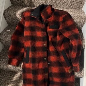 Pendleton Red and Black Plaid Teddy Jacket